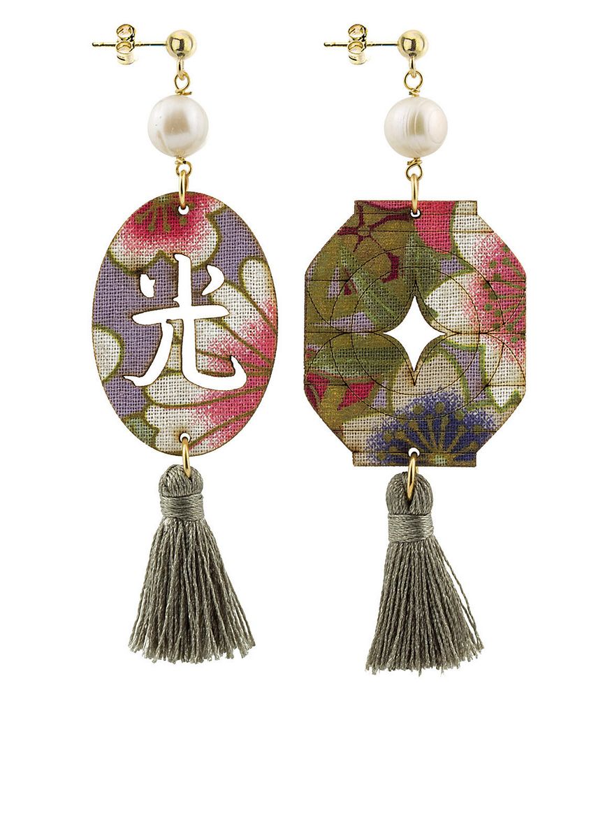 Orecchini Lanterna Nappa Grigio - Lebole Maison